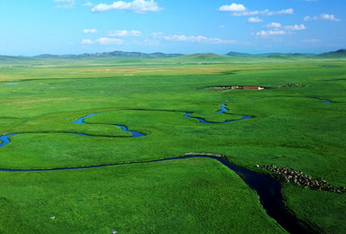 狼图腾拍摄地 天边的草原 乌拉盖 九曲湾 天鹅湖 乌拉盖河（4日行程）