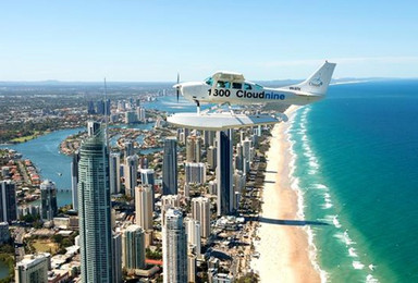 澳大利亚黄金海岸水上飞机飞行体验 空中俯瞰海岸线（20分钟）（1日行程）