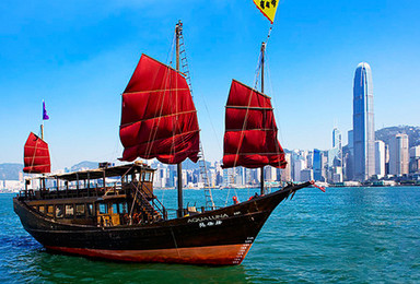 香港张保仔维多利亚港复古红帆船探索游（场次—12:00）（1日行程）