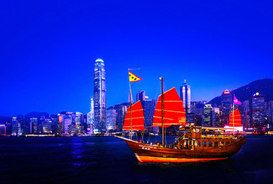 香港张保仔维多利亚港复古红帆船幻彩游（成人票）（1日行程）