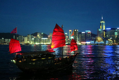 香港张保仔维多利亚港复古红帆船幻彩游（儿童票）（1日行程）