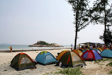 惠州双月湾沙滩露营 烧烤 篝火晚会 观双月湾全景（2日行程）